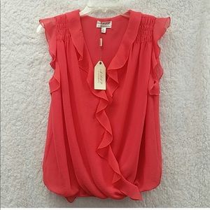 Max studio Ruffle cross chest chiffon blou…